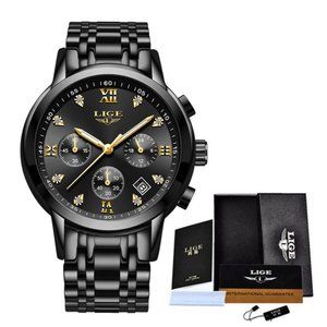 Watch Men 2020 LIGE Mens Luxury Brand Chronograph